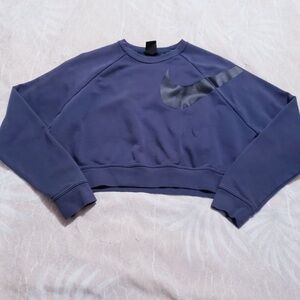 Nike Blue Boxy Cropped Hoodie